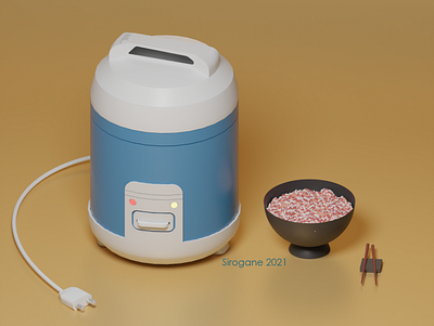 Rice Cooker : Modeling with Blender 3d 3d low poly 3d modeling b3d blender blender art hard surface low poly visual development