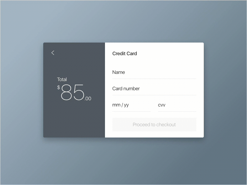 Daily UI: Credit Card animate checkout credit card principle