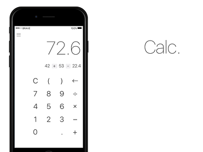 Daily UI: Calculator app black and white calculator ios iphone keyboard keys logic math minimal numbers ui