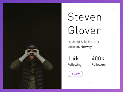 Daily UI: Profile follow person profile ui