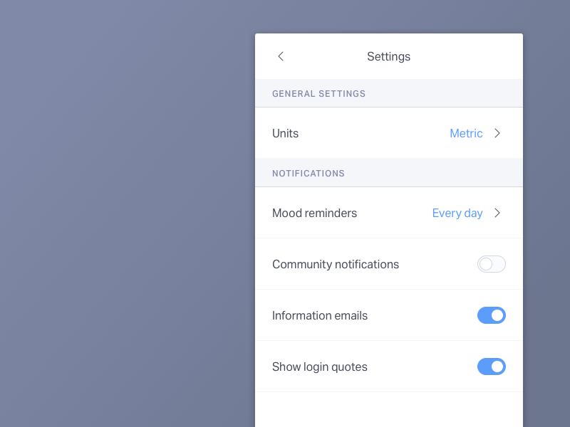 Settings by Willem Shepherd on Dribbble