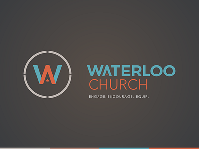 Waterloo Church austin brown church church plant circle logo logo design orange star texas water
