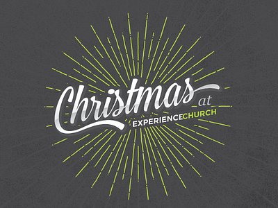 Christmas Burst christmas church experience green lettering script starburst