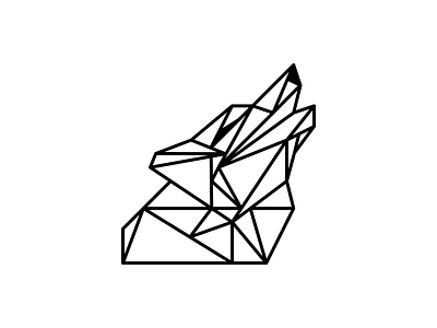 Wolf in Progress geometric howl illustration line art logo poly polygon vector wolf