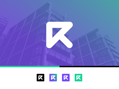 Letter R + Arrow Logo arrow branding identity letter r logo logo design r logo rent upward
