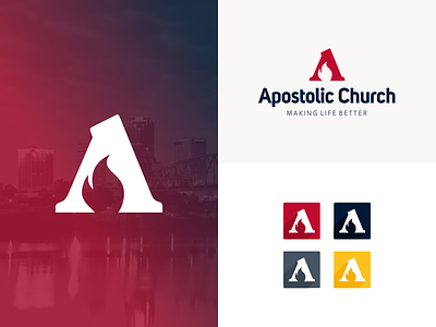 Apostolic Church Logo apostle arkansas branding church logo fire flame holy spirit identity letter a logo logo design pentecost