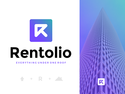 Rentolio - Startup Brand arrow branding home identity letter r logo logo design rent startup tenant