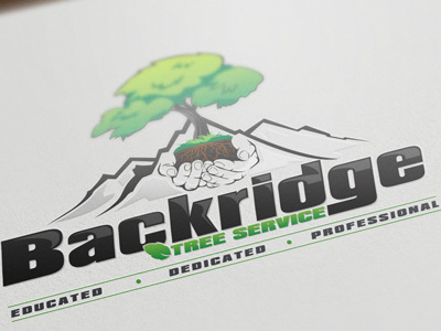 Backgridge Logo hands illustrator logo tree