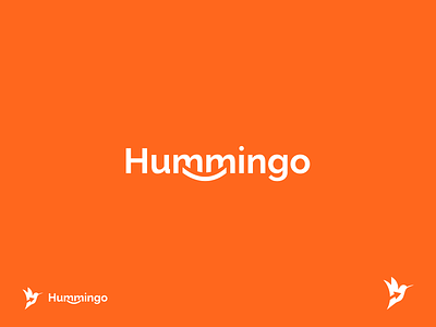 Hummingo Brand brand design brand identity branding funlogo graphic design hummingbird hummingbird logo logo logodesign logomark logotype logotypes orange smile