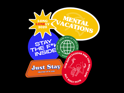 Mental Vacations brand design brand identity branding branding design collections covid19 graphic design identity illustrations label design labels logo logodesign quarantine quarantine stickers sticker pack visual design visual identity visuals