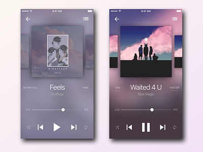 Music Player interface ios iphone minimalist music music player player rdio spotify ui