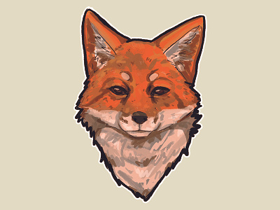 Fox Head animal art artist cute digital digitalart drawing fox fox illustration fox logo foxhead head illustration print sticker sticker design stickerart stickers watercolour