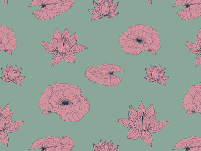 Lotus Vintage Pattern art brand branding design drawing fashion floral flower illustration illustration digital illustrator lotus nature pattern pattern art pattern design plant seamless textile vintage