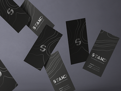 STAND - Business Cards black brand branding business ci corporate design elegant fashion footwear graphic design identity logo minimal minimalism silver stand stationary sustainable
