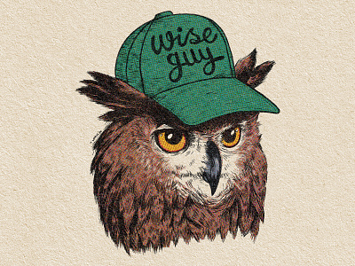 Wiseguy hand drawn illustration illustration art illustrator ink inking owl owl illustration owls true grit texture supply wise wiseguy