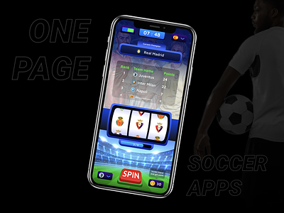 One Page Soccer Web Apps 3d 3d animations animation app app design flat game game app game design landing page one page apps soccer soccer app sport ui unity web app