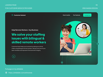 Landing Page for Customer Service Assistant Company