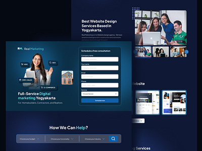 Landing Page Agency SaaS dark mode landing page real estate saas ui ux website agency website design