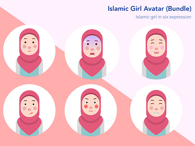 Islamic Avatar Girl animation avatar icons design flat girl icon illustration islamic minimal ui web website