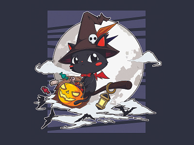 witch cat character design