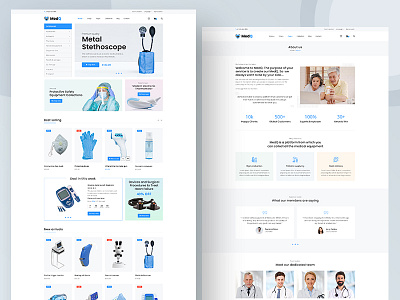 MedQ - React Next eCommerce Store + Admin Panel admin panel creative design ecommerce health landing page design medical medical shop medical supply nextjs online store stripe payment web design website website design