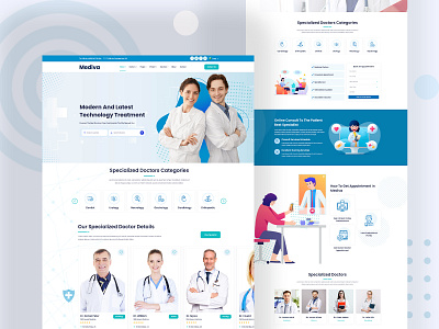 Mediva - Specialist Doctors & Chambers Template beauty clinic creative design dental dentist doctor fitness health healthcare hospital landing page landing page design medical medical care medicine pediatric physician website