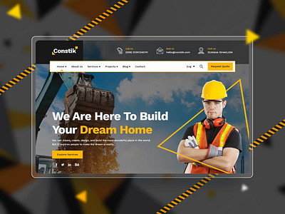 Constik - Construction & Building Company agency business construction constructor corporate creative design engineering industrial industry landing page real estate builders real estate company renovation ux webdesign