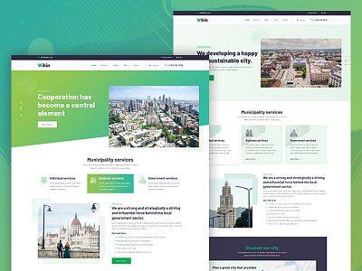 Wikin - Municipality Services Template corporate creative design landing page town planning