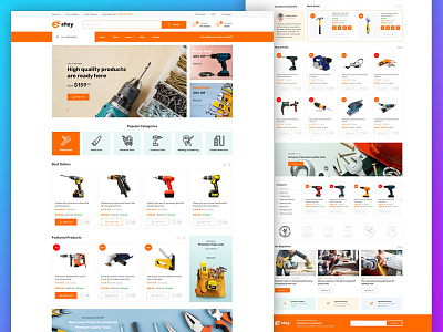 Ehay - Tools Store eCommerce branding corporate creative design graphic design industrial industry landing page tools store ui web design webdesign website website design