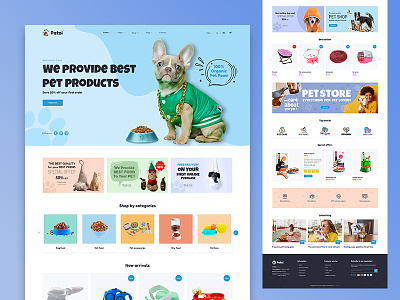 Patoi - Pet Care Shop Template branding creative design landing page pet veterinary web design website