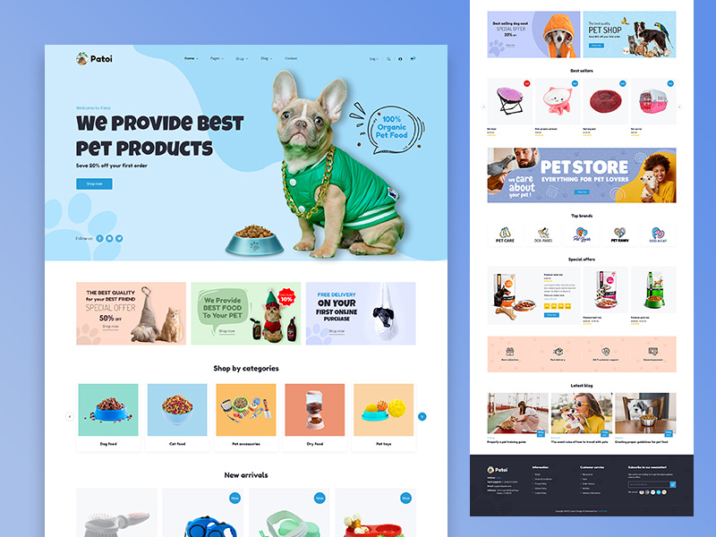 Patoi - Pet Care Shop Template by EnvyTheme LLC on Dribbble