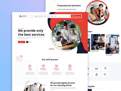 Augu - Creative Digital Agency Template 3d agency animation branding corporate creative design graphic design landing page logo marketing agency motion graphics ui webdesign website design