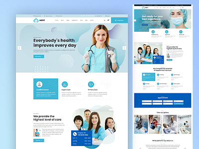 Mebid - Medical Health Template creative design landing page physicians surgeon web design webdesign website design