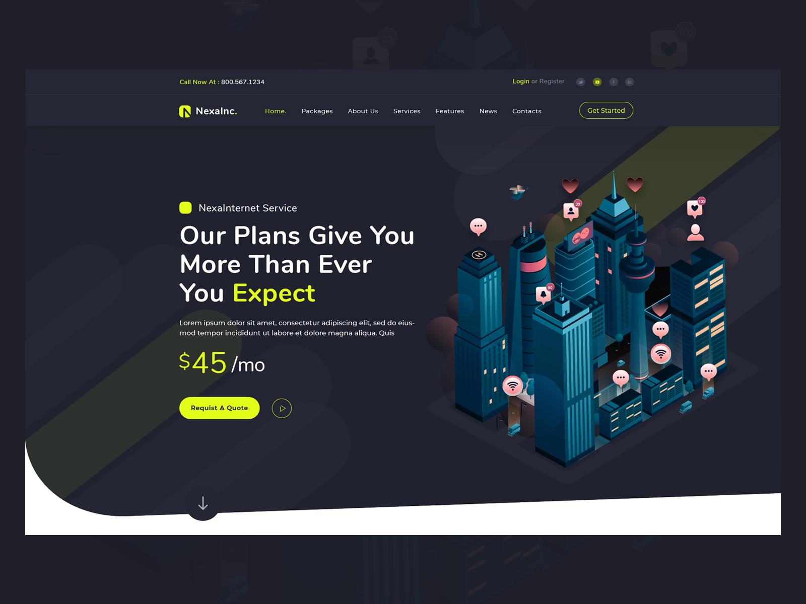 Broadband & ISP Web Template Home Area by EnvyTheme LLC on Dribbble