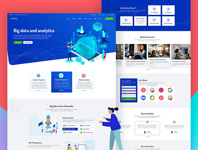 Big data and analytics landing page concept analytics big data bigdata corporate creative design iot landing page landing page design machine learning ui ux web design website website design