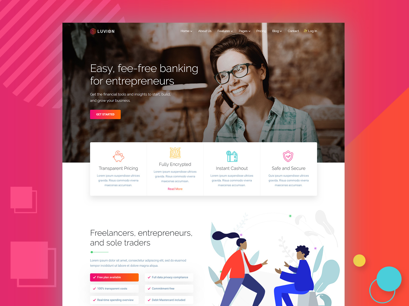 Luvion - Online Banking & Payment Processing HTML Template by EnvyTheme ...