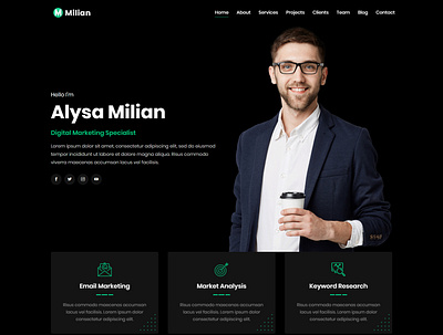 Milian - Personal Portfolio WordPress Theme blog cv cv resume cv template landing page landingpage personal branding personal portfolio personal website portfolio resume web design website design wordpress wordpress theme