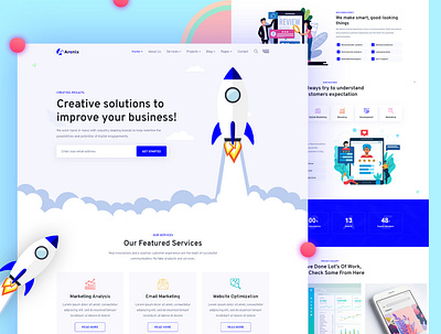 Aronix - Creative Digital Agency HTML Template agency brand design corporate creative agency creative design digital agency email marketing illustration landing page design seo seo agency ux web design website website design