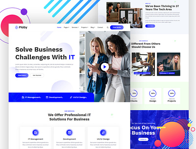 Plaby - IT Startup WordPress Theme agency business corporate creative design it it startup startup startups web design webdesign website website design