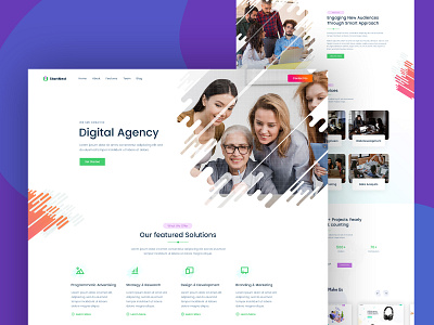 Digital Agency Landing Page Design Concept agency landing page branding creative design digital agency illustration landing page landing page design ux website website design