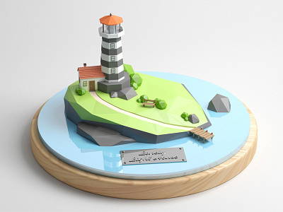 Lonely Light House c4d lighthouse