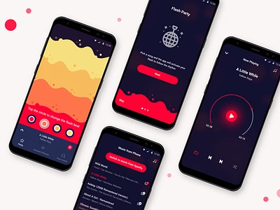 Flashka - Music & Party App app application colors mobile mobile ui music music app music player app play player song sounds soundwave ui ui design ux