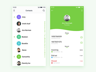 List and Details app details phone ui