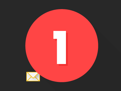 {1} Dribbble Invite design dribbble flat huge icon illustration invite mail note notification vector