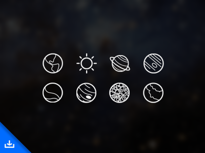 Freebie: Space Icons download earth free freebie icons jupiter mars planet saturn space sun venus