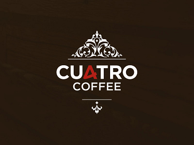 Cuatro Coffee Logo coffee decorative hidden symbol logo simple