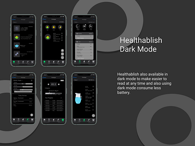 Healthablish Dark Mode app design ux