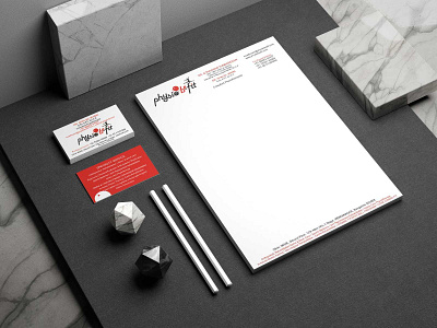 PhysioBefit letterhead and business card branding design graphic design illustration illustrator minimal typography ui ux website