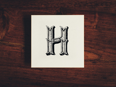 H 36daysoftype analog h hand lettering paper