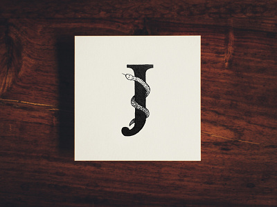 J 36daysoftype analog hand j lettering paper